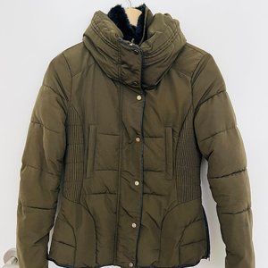 Zara Olive Green Puffer Jacket